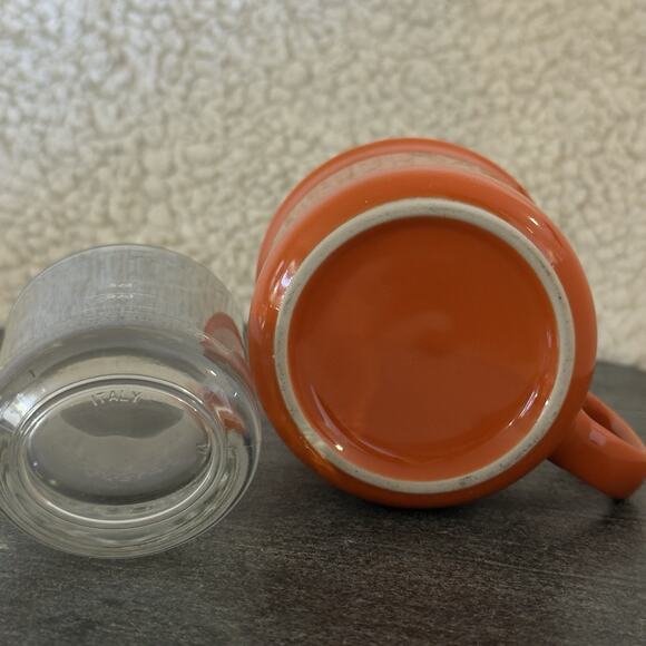 BULLEIT Bourbon Lot x2 Oval 4" Glass & Ceramic Campfire Mug FRONTIER WHISKEY - Picture 2 of 6